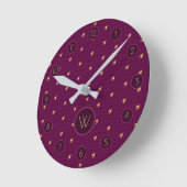 Roze met Gold Accent Houndstooth Clock Ronde Klok (Hoek)