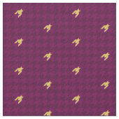 Roze met Gold Accent Houndstooth Fabric Stof (Close Up)