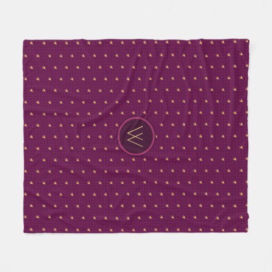 Roze met Gold Accent Houndstooth Fleece Blanket (Voorkant (Horizontaal))