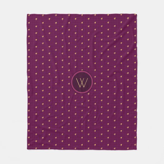 Roze met Gold Accent Houndstooth Fleece Blanket Deken (Voorkant)
