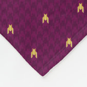 Roze met Gold Accent Houndstooth Fleece Blanket Deken (Hoek)