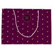 Roze met Gold Accent Houndstooth Gift Bag Groot Cadeauzakje (Achterkant)