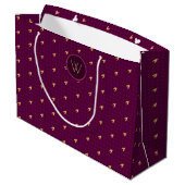 Roze met Gold Accent Houndstooth Gift Bag Groot Cadeauzakje (Achterkant Gekanteld)
