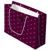 Roze met Gold Accent Houndstooth Gift Bag Groot Cadeauzakje (Voorkant Gekanteld)