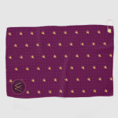 Roze met Gold Accent Houndstooth Golf Towel Golfhanddoek (Horizontaal)