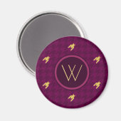 Roze met Gold Accent Houndstooth Magnet (Voorkant / Achterkant)