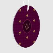 Roze met Gold Accent Houndstooth Ornament (voorkant)