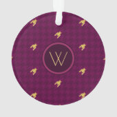 Roze met Gold Accent Houndstooth Ornament (achterkant)