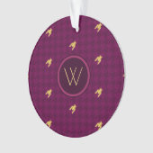 Roze met Gold Accent Houndstooth Ornament (voorkant)