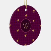 Roze met Gold Accent Houndstooth Ornament (Rechts)