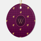 Roze met Gold Accent Houndstooth Ornament (Links)