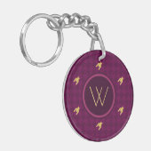 Roze met Gold Accent Houndstooth Sleutelhanger (Voorkant Links)