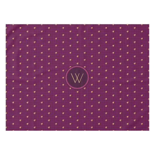 Roze met Gold Accent Houndstooth Tablecloth Tafelkleed (Voorkant (Horizontaal))