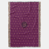 Roze met Gold Accent Houndstooth Throw Blanket Deken (Voorkant Verticaal)