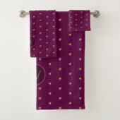 Roze met Gold Accent Houndstooth Towel Set Bad Handdoek (Insitu)