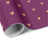 Roze met Gold Accent Houndstooth Wrapping Paper Cadeaupapier (Rol Hoek)