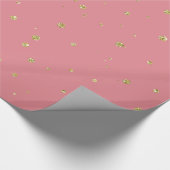 Roze met Gold Faux Glitter Confetti Cadeaupapier (Hoek)