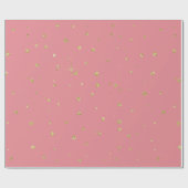 Roze met Gold Faux Glitter Confetti Cadeaupapier (Vlak)
