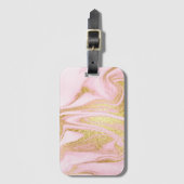 Roze met Gold Glitter Bagagelabel (Voorkant (verticaal))