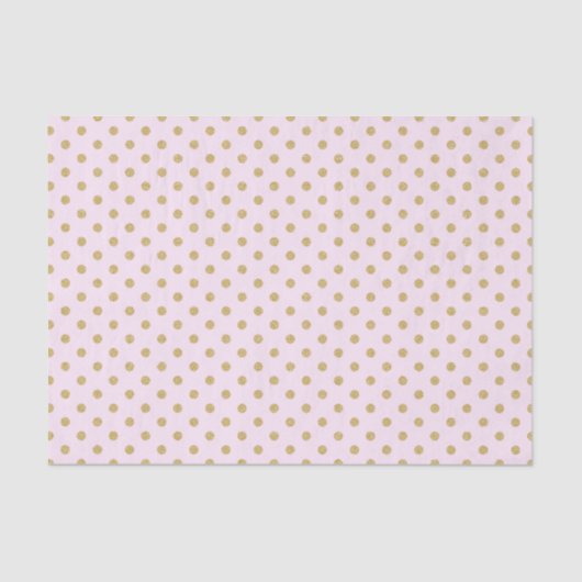 Roze met Gold Polka Dots Tissuepapier (Voorkant)