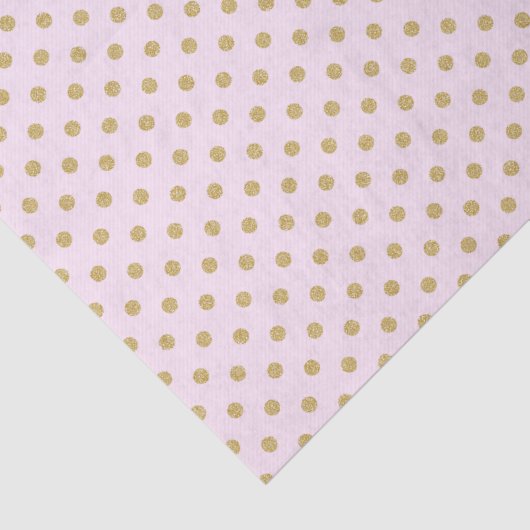Roze met Gold Polka Dots Tissuepapier (Detail)