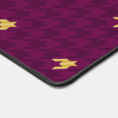 Roze met gouden accent Houndstooth Bureaumat (Hoek)