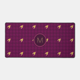 Roze met gouden accent Houndstooth Bureaumat