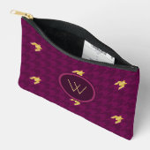 Roze met gouden accent houndstooth etui (Open)