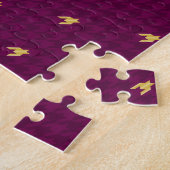 Roze met gouden accent Houndstooth Puzzel (Zijkant)