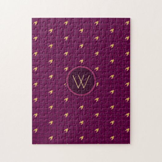 Roze met gouden accent Houndstooth Puzzel (Verticaal)