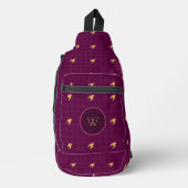 Roze met gouden accent houndstooth sling bag (Voorkant)