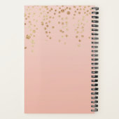 Roze met gouden glitter gepersonaliseerd om te doe notitieboek (Achterkant)