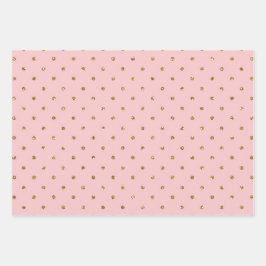 Roze met gouden glitters trouw  inpakpapier vel
