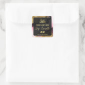 Roze met gouden inkt zwarte soja kaars labels (Tas)