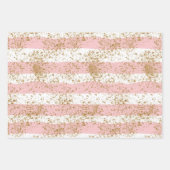 Roze met goudglitter bruiloft inpakpapier vel (Voorkant 3)
