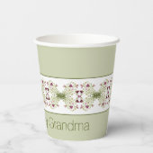 Roze met groen papieren bekers (Achterkant)