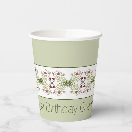 Roze met groen papieren bekers (Links)