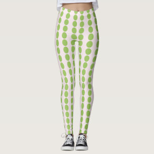 Roze met groene polka-Stippen Leggings