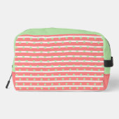 Roze met groene sterren Kerstmis Toilettasje (Achterkant)