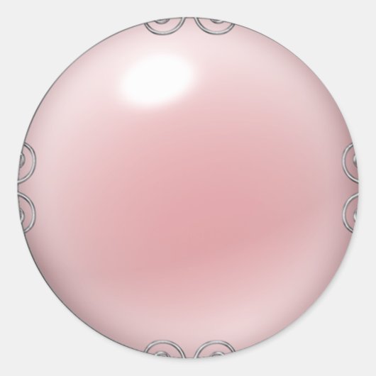 Roze met juwelen getooide parel Stickers (Voorkant)