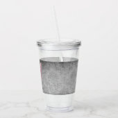 Roze met juwelen versierde vlinder acryl drinkbeker (Links)