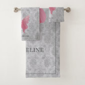 Roze met juwelen versierde vlinder bad handdoek (Insitu)