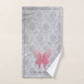 Roze met juwelen versierde vlinder bad handdoek (Handdoek)