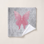 Roze met juwelen versierde vlinder bad handdoek (Wasdoekje)