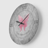 Roze met juwelen versierde vlinder grote klok (Hoek)