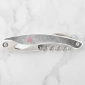 Roze met juwelen versierde vlinder kurkentrekker (Voorkant)