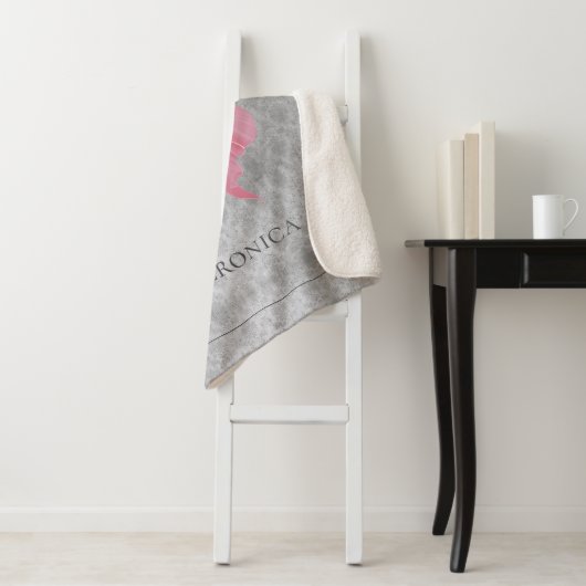 Roze met juwelen versierde vlinder sherpa deken (In situ)