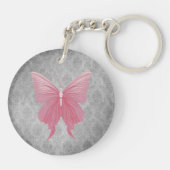 Roze met juwelen versierde vlinder sleutelhanger (Achterkant)