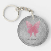 Roze met juwelen versierde vlinder sleutelhanger (Voorkant)