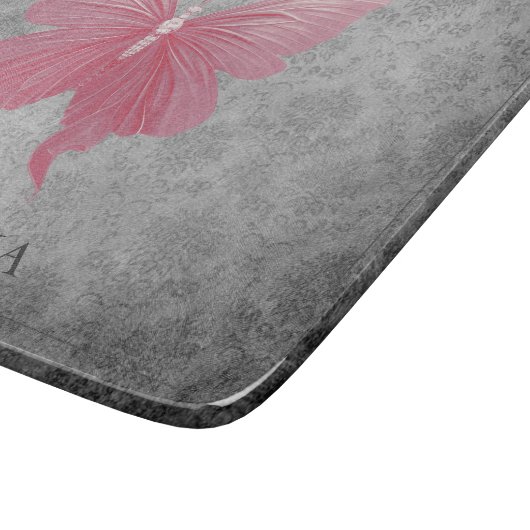 Roze met juwelen versierde vlinder snijplank (Hoek)